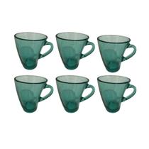 Jogo Com 6 Canecas Para Café Chá 175ml Pasabahce Cor Verde Agua Jogo Com 6 Canecas Para Café Chá 175ml Pasabahce Cor Verde Agua