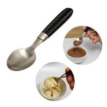 Jogo Com 6 Colher De Sobremesa Aço Inox Premium Cabo Preto