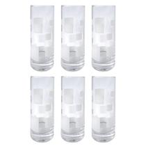 Jogo com 6 Copos 485ml Long Drink Vidro Estampa Geométrica Pasabahce Jogo com 6 Copos 485ml Long Drink Vidro Estampa Geométrica Pasabahce