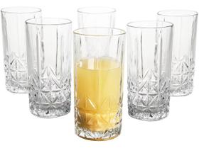 Jogo com 6 copos alto de vidro 360ml clear - ke home Jogo com 6 copos alto de vidro 360ml clear - ke home
