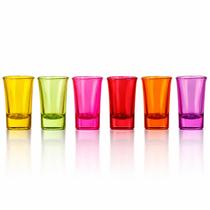 Jogo Com 6 Copos Coloridos Para Shot 45ml Vidro Wincy