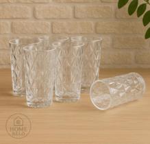 Jogo Com 6 Copos Diamond Transparente 350ml
