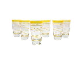 Jogo Com 6 Copos Italianos Long Drink 420ml Dourado. Jogo Com 6 Copos Italianos Long Drink 420ml Dourado.