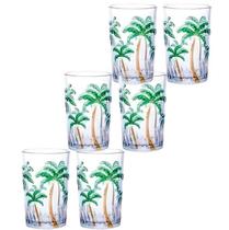 Jogo com 6 copos palm tree 350ml - ke home Jogo com 6 copos palm tree 350ml - ke home