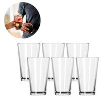 Jogo Com 6 Copos Vidro Londres 240ML Bebidas Sucos Agua Luxo Jogo Com 6 Copos Vidro Londres 240ML Bebidas Sucos Agua Luxo
