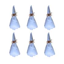 Jogo com 6 Guardanapos Natalinos Flocos de Neve Adamascados 45x45cm.