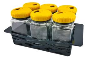 Jogo com 6 porta condimento 160ml amarelo - casambiente