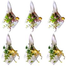 Jogo com 6 Porta Guardanapos Páscoa Buque de Folhas Ovos e Frutas