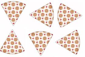 Jogo Com 6 Prato Pizza Melamina Pizza Coração - Tokio Designe