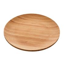 Jogo Com 6 Pratos de Madeira Bambu 18x18x1,5cm Ecokitchen