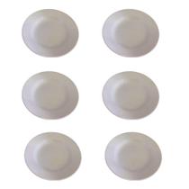 Jogo Com 6 Pratos Fundos Ø26,5cm Porcelana Branca Para Massas Risotos Caldos.