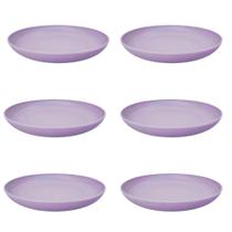 Jogo com 6 Pratos para Sobremesa Ø20cm Fibra de Bambu