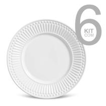 Jogo com 6 Pratos para Sobremesa Roma Branco