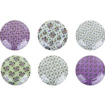 Jogo com 6 Pratos Sobremesa Porcelana Selena - Casambiente