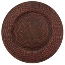 Jogo com 6 Sousplat Redondo Rattan Bronze 33 cm Mimo Style