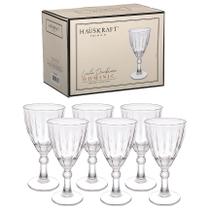 Jogo com 6 taca para agua/vinho dominic transparente 275ml - hauskraft