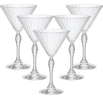 Jogo Com 6 Taças de Cristal Para Martini 245ml America 20s - Bormioli Rocco - Fabricado na Itália