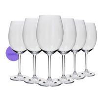 Jogo Com 6 Taças de Cristal Para Vinho Água Suco Refrigerante Conjunto de Taças de Vidro 580ml - WFUtensilios