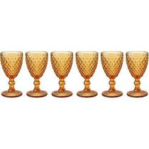 Jogo com 6 Taças de Vinho Bico de Abacaxi Âmbar 180ml Dynasty Saldão Jogo com 6 Taças de Vinho Bico de Abacaxi Âmbar 180ml Dynasty Saldão