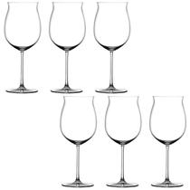 Jogo com 6 Taças de Vinho em Cristal Titânio Bordeaux Boca Larga 720ml