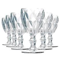 Jogo com 6 Taças Diamond de Vidro Transparente de Agua ou Suco 340ml