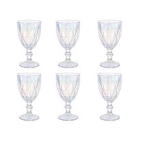 Jogo com 6 Taças Diamond Furta Cor Vidro 340ml para Água Suco Drinks e Vinho