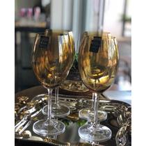 Jogo com 6 Taças em cristal cor âmbar 580ml Bohemia