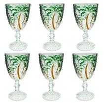 Jogo com 6 tacas palm tree color 340ml - kehome