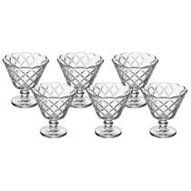 Jogo com 6 Taças Para Sobremesas 150ml Vidro Mod. Diamante Lyor.