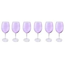 Jogo com 6 Taças Para Vinho Bordeaux Linha Veronica Cristal Bojo Lilás Bohemia