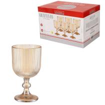 Jogo com 6 tacas vidro graffiato ambar 370ml - hauskraft