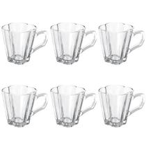 Jogo com 6 Xícaras 180ml Vidro Linha Flora Wincy Jogo com 6 Xícaras 180ml Vidro Linha Flora Wincy