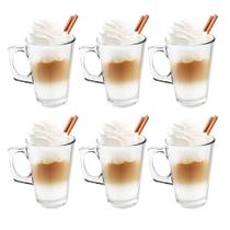 Jogo com 6 Xícaras 230ml Grande Cappuccino Alça Quadrada