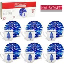 Jogo com 6 Xícaras de Café e Pires Blue Tree Hauskraft 80 ml Jogo com 6 Xícaras de Café e Pires Blue Tree Hauskraft 80 ml