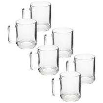 Jogo com 6 Xícaras de Vidro 250ml Linha Berlin Wincy