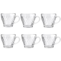 Jogo com 6 Xícaras de Vidro Café 90ml Morocco Diamante Dumiat