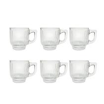 Jogo com 6 Xícaras Orlando lines de Vidro 90ml Dumiat