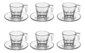 Jogo Com 6 Xícaras Vidro Café Chá Expresso Capuccino 80ml - Abelhuda Presentes Jogo Com 6 Xícaras Vidro Café Chá Expresso Capuccino 80ml - Abelhuda Presentes