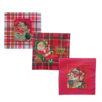 Jogo com 60 Guardanapos Natalinos Papel 33x33cm.