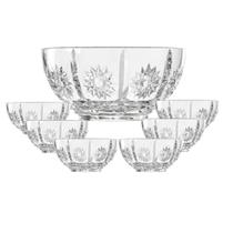 Jogo com 7 Bowls em Vidro para Sobremesa com Relevo Variado