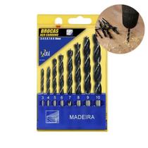 Jogo com 8 Peças Brocas de Aço Carbono Alvenaria Madeira