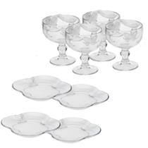 Jogo com 8 peças para Sevir Sobremesas Butterfly - Vidro