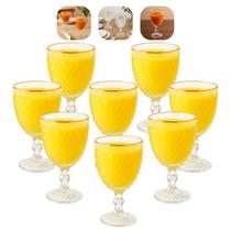 Jogo Com 8 Taças De Vidro Bico De Abacaxi Borda Dourada 325ml Luxo Lyor Jogo Com 8 Taças De Vidro Bico De Abacaxi Borda Dourada 325ml Luxo Lyor