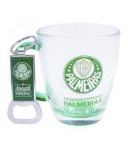 Jogo Com Caneca De Vidro E Abridor De Garrafas 370ml Palmeiras - Mileno