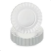 Jogo Com Kit 6 Pratos Fundos Em Vidro Almoço E Jantar