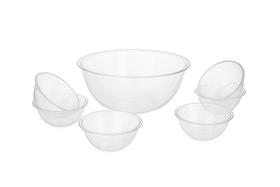 Jogo com Tigela de Plastico e pote para Sobremesa Colors 7 Pecas - Erca Plast Jogo com Tigela de Plastico e pote para Sobremesa Colors 7 Pecas - Erca Plast