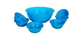 Jogo com Tigela de Plastico e pote para Sobremesa Colors 7 Pecas - Erca Plast Jogo com Tigela de Plastico e pote para Sobremesa Colors 7 Pecas - Erca Plast