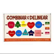 Jogo Combinar e Delinear Madeira 108 BrinqMutti Jogo Combinar e Delinear Madeira 108 BrinqMutti