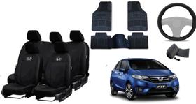 Jogo Completo Capa de Couro Fit 08-23 + Tapete + Capa de Volante: Proteja seu Carro