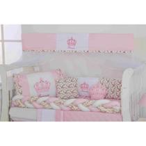 Jogo completo de berço bordado charmoso bebe com saia e mosquiteiro com 12 pçs Jogo completo de berço bordado charmoso bebe com saia e mosquiteiro com 12 pçs